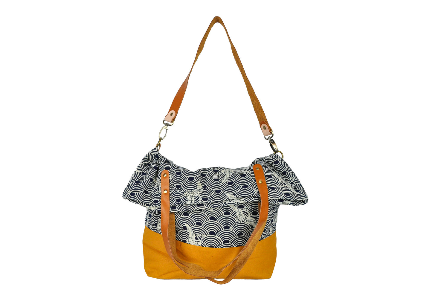 Two Strap Indigo Foldable Tote