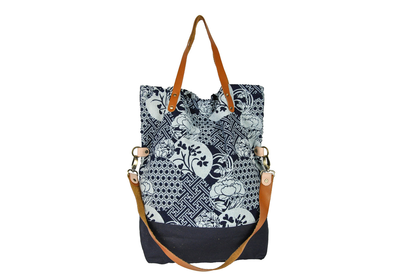 Two Strap Indigo Foldable Tote