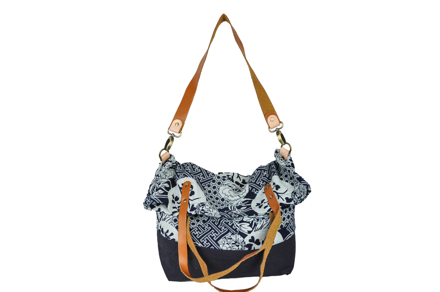 Two Strap Indigo Foldable Tote