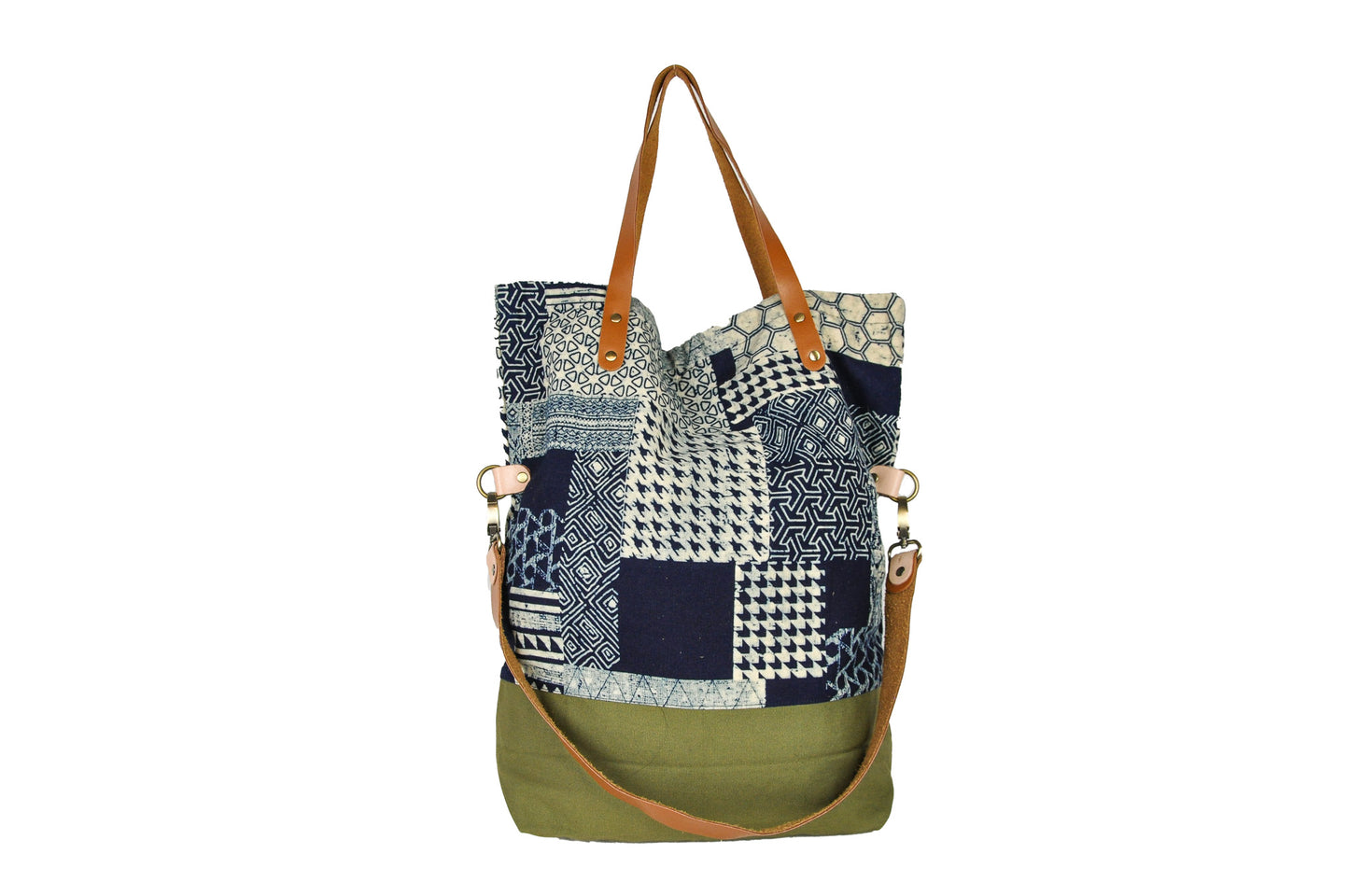 Two Strap Indigo Foldable Tote