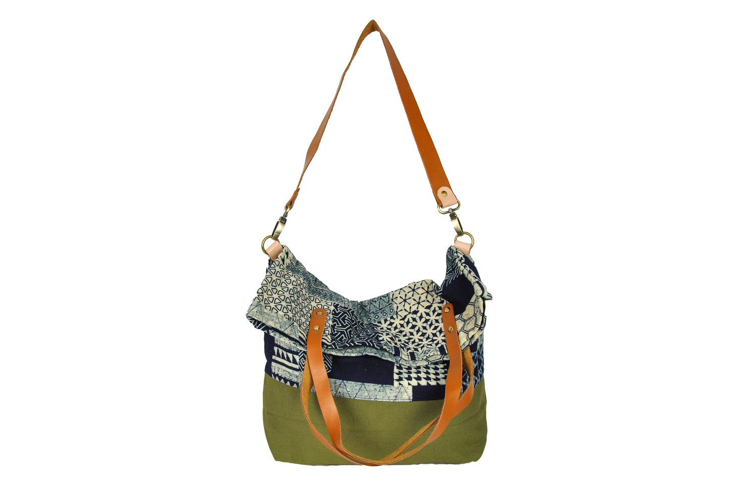 Two Strap Indigo Foldable Tote