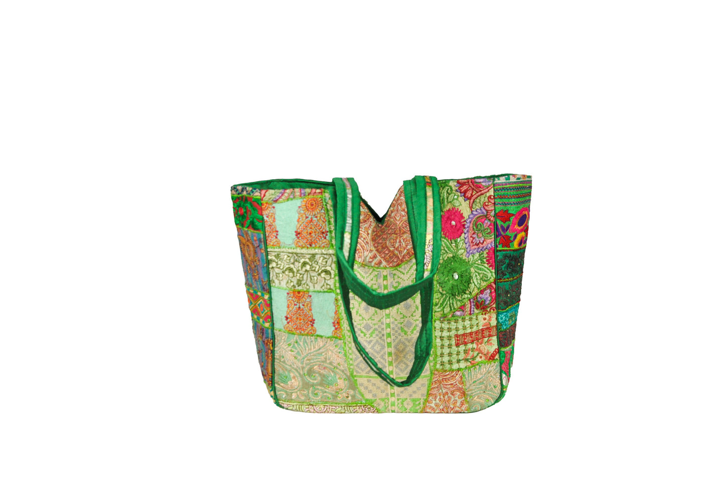 Primrose Structured Everyday One of a Kind Embellished Patchwork Tote