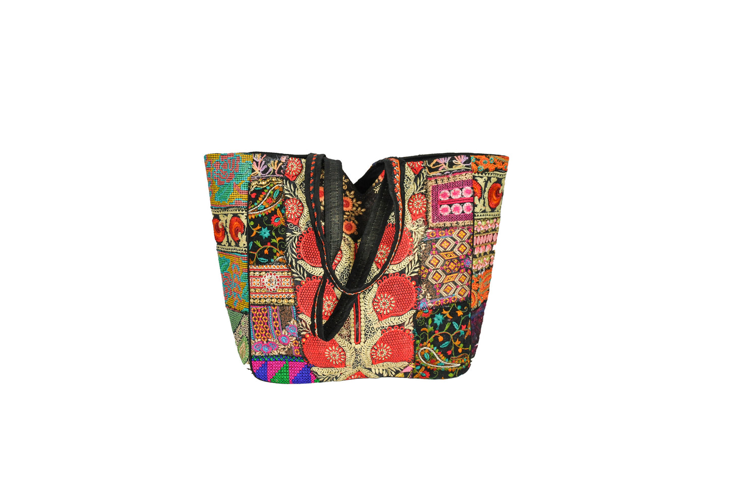 Primrose Structured Everyday One of a Kind Embellished Patchwork Tote