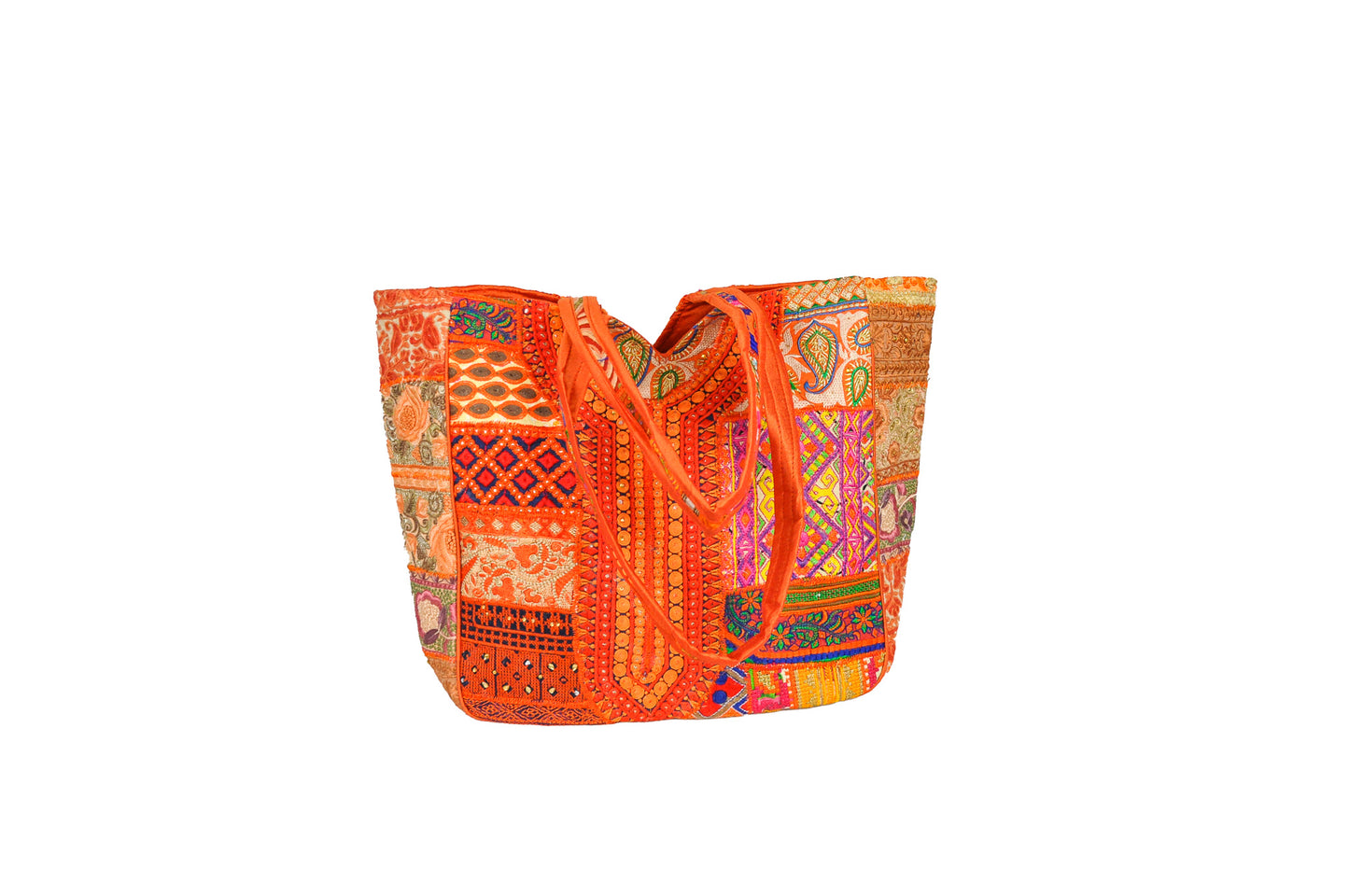 Primrose Structured Everyday One of a Kind Embellished Patchwork Tote