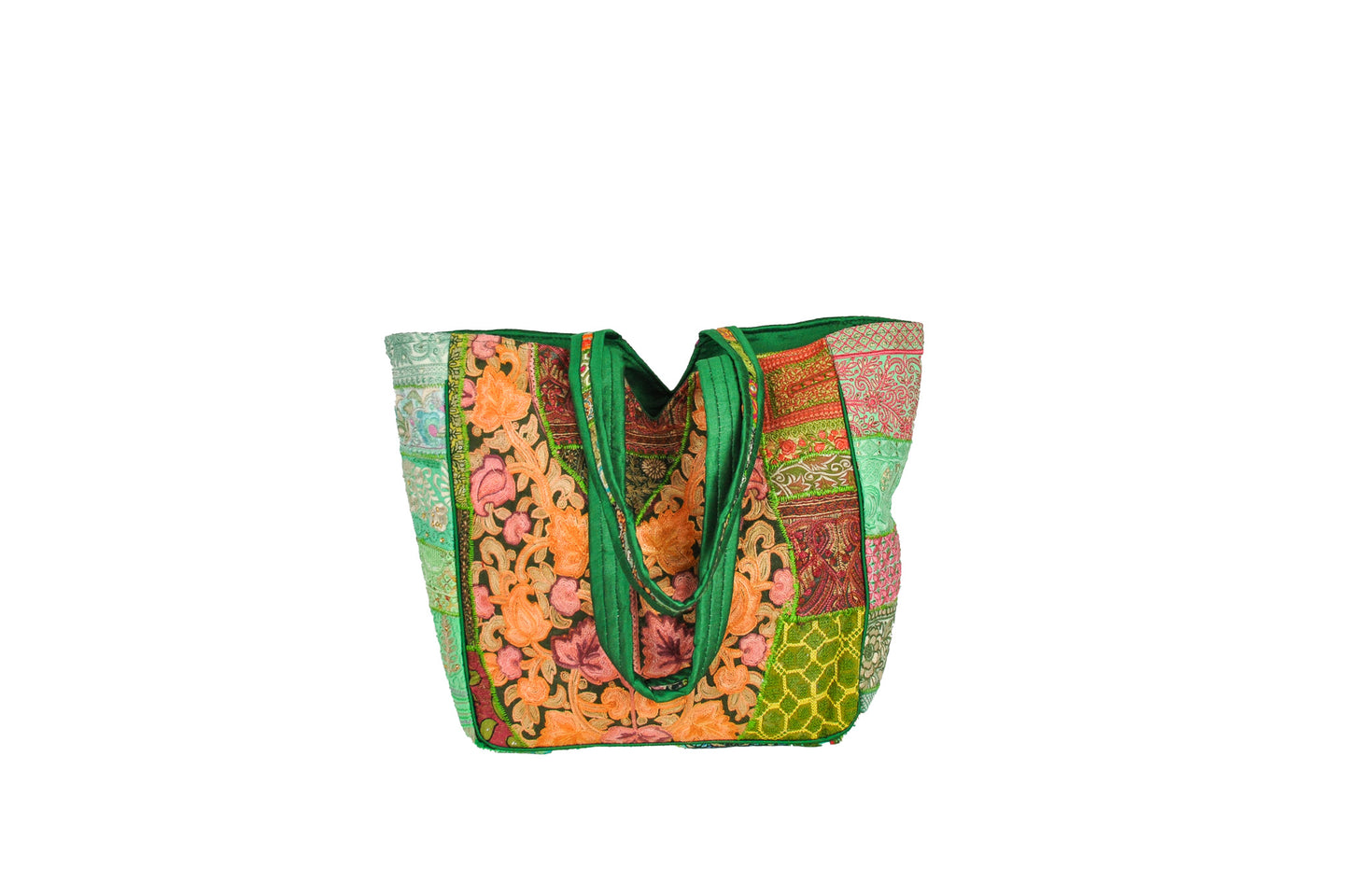 Primrose Structured Everyday One of a Kind Embellished Patchwork Tote