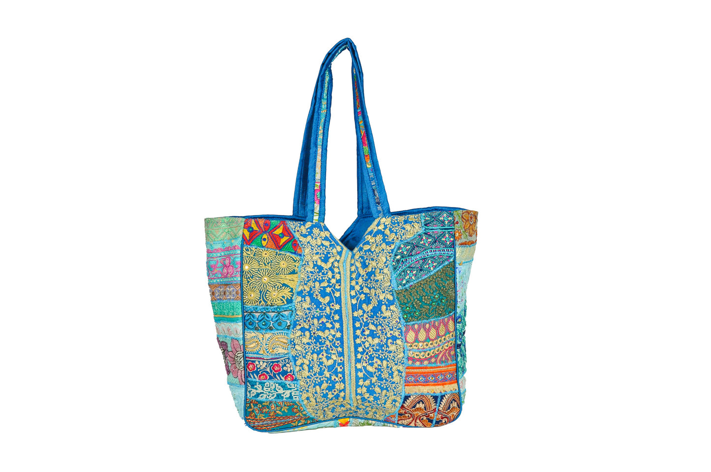 Primrose Structured Everyday One of a Kind Embellished Patchwork Tote