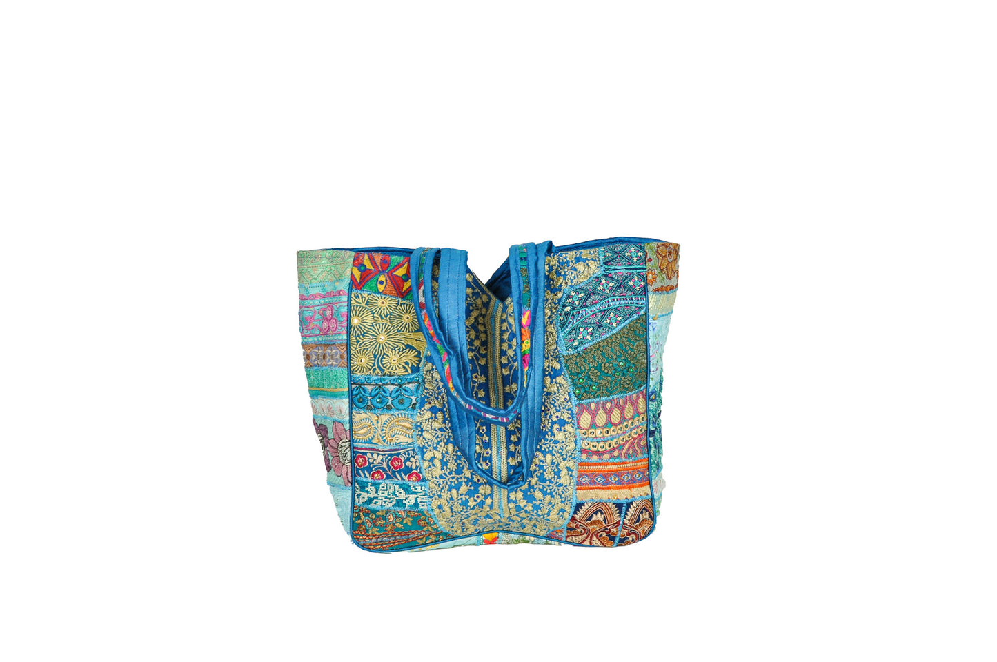 Primrose Structured Everyday One of a Kind Embellished Patchwork Tote