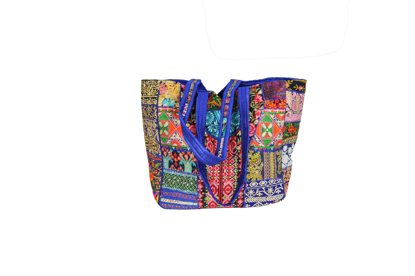 Primrose Structured Everyday One of a Kind Embellished Patchwork Tote