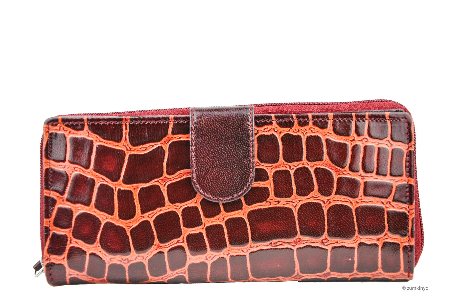 Croc-Embossed Leather Wallet
