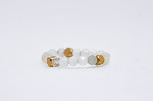 Faceted Gemstone Stretch Rings