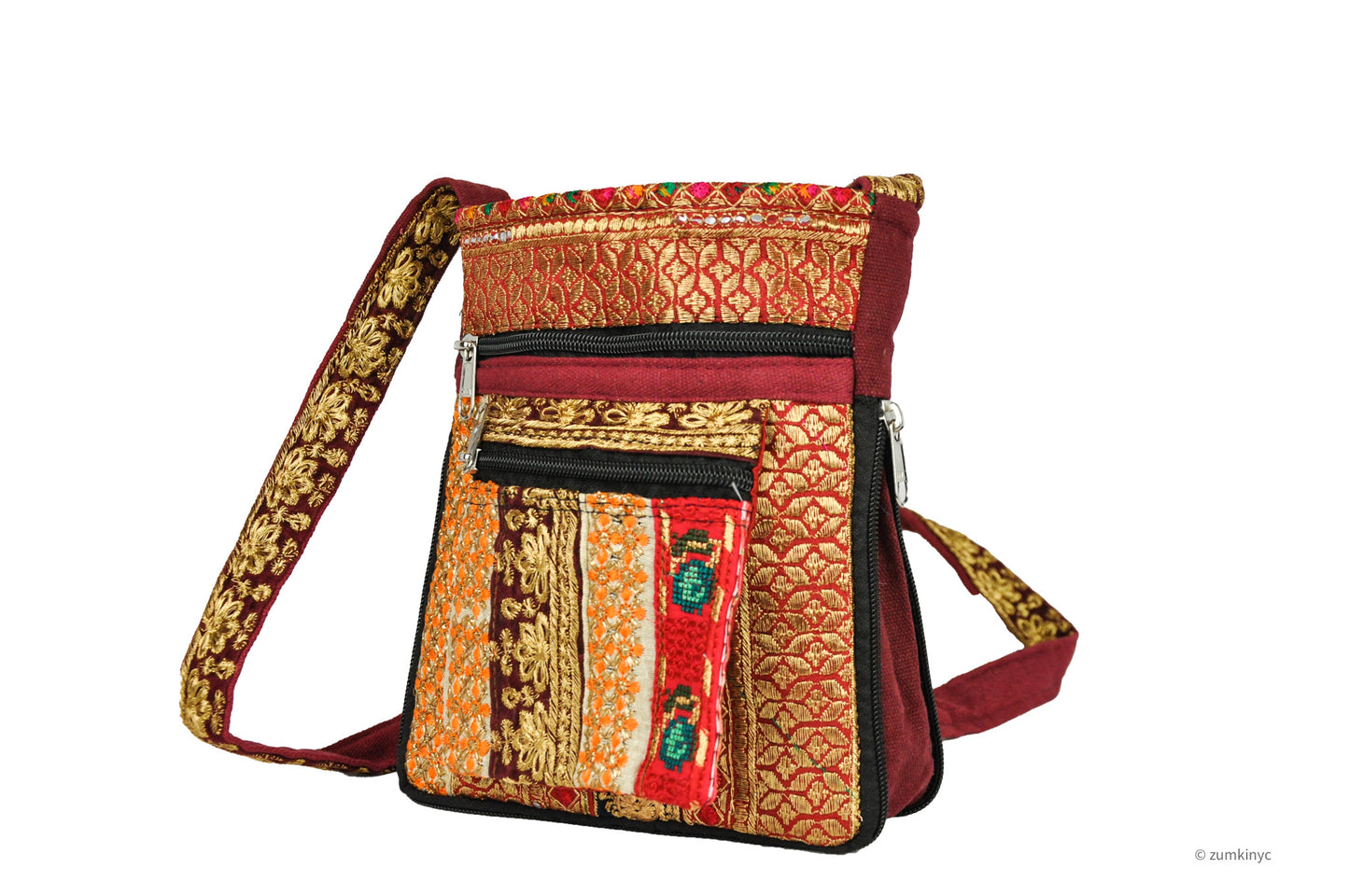 Sage Embroidered Crossbody Bag