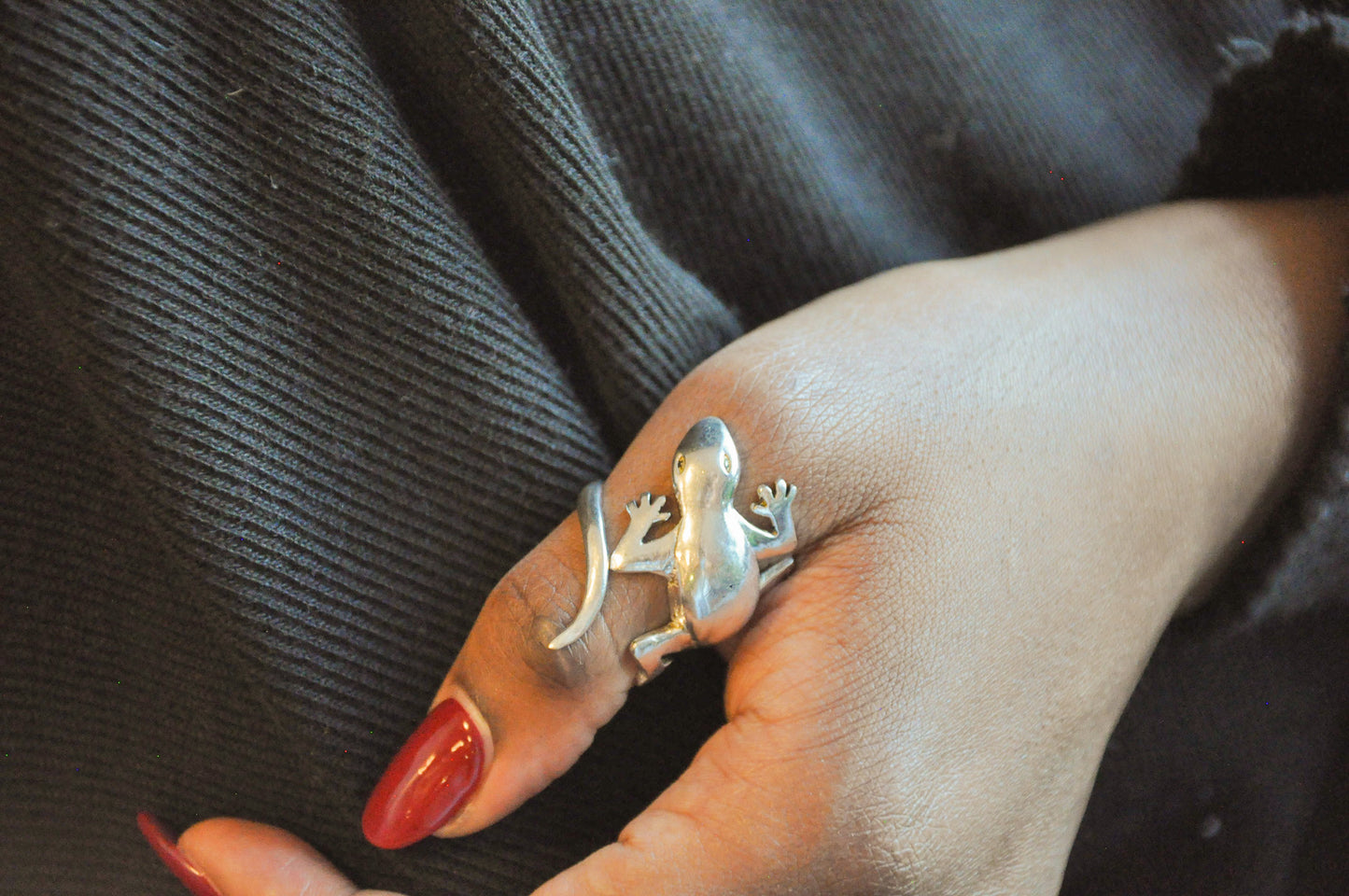 Adjustable Statement Unique Lizard/Gecko Ring
