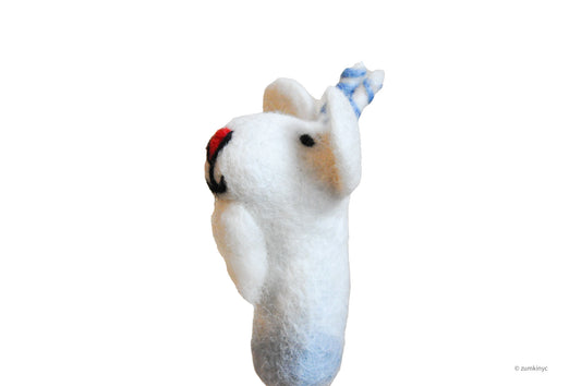 1/2 Body Mountain Goat Felt Wool Finger Puppet