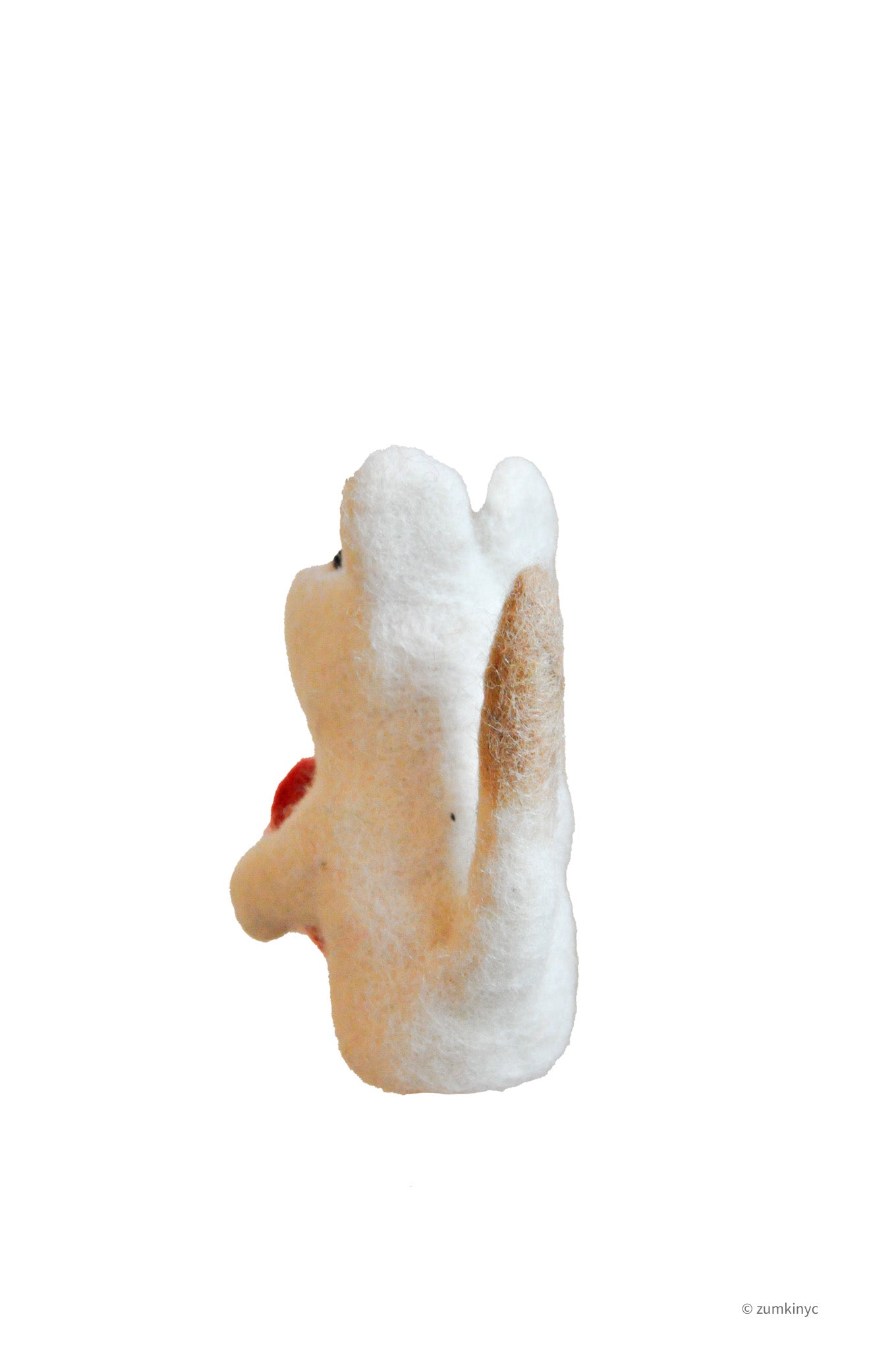Mouse with Heart Felt Wool Finger Puppet