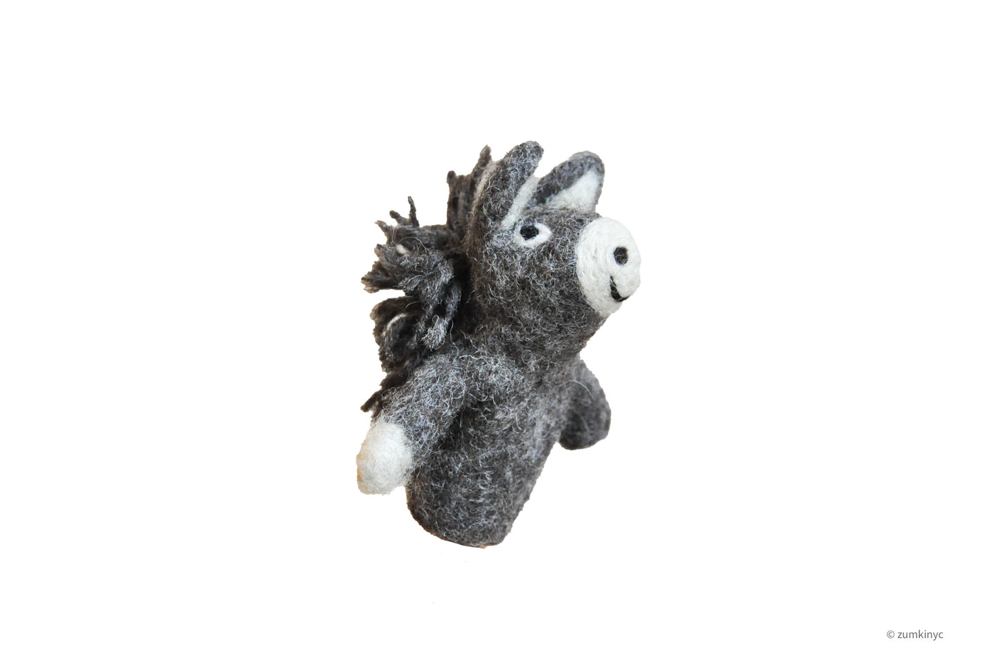 1/2 Donkey Felt Wool Finger Puppet