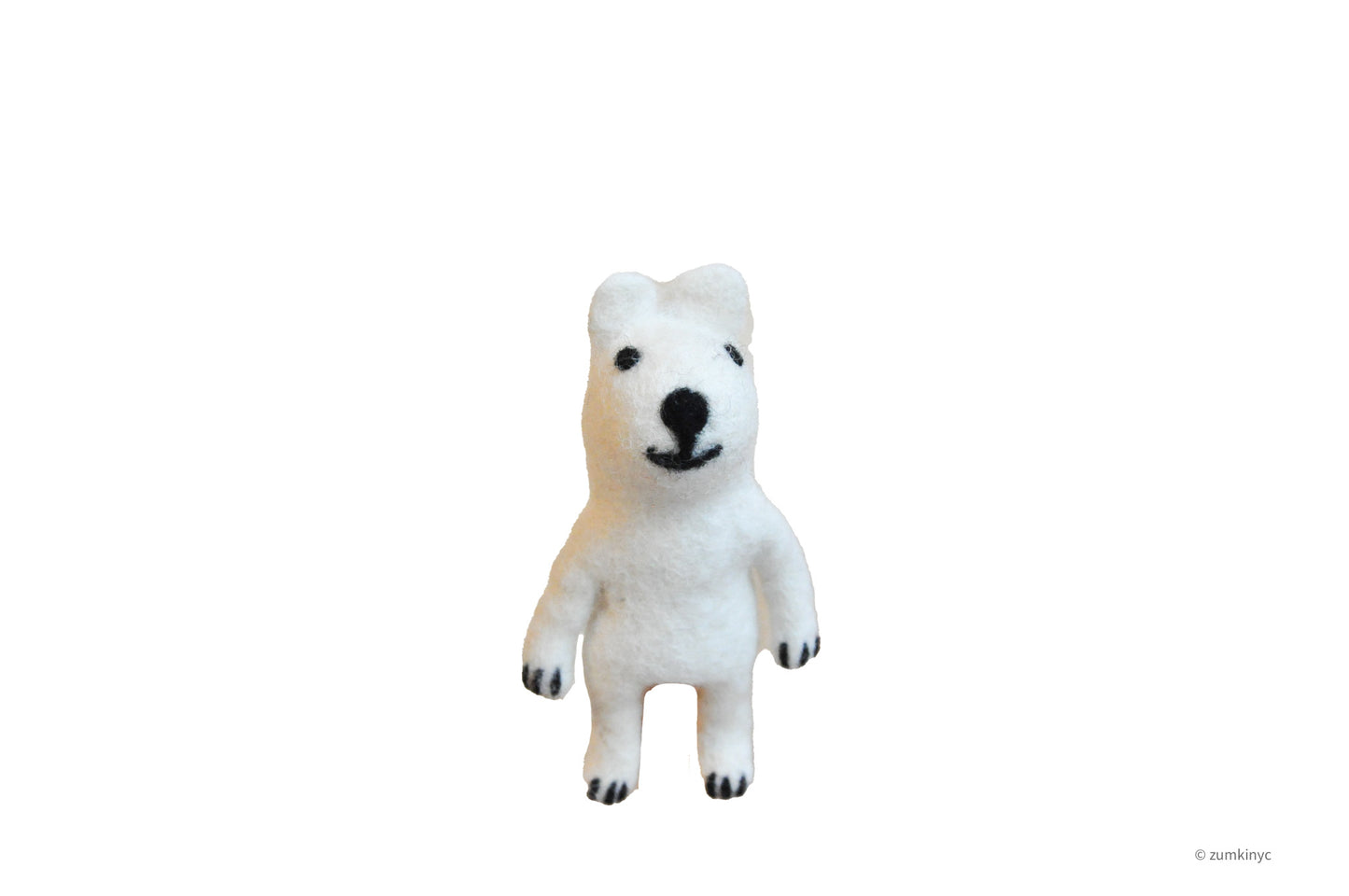 Polar Bear Felt Wool Finger Puppet