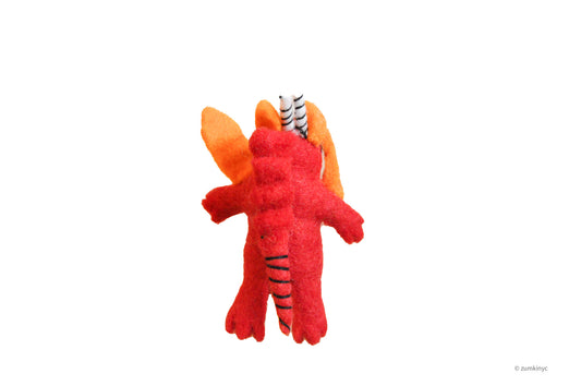 Red Dragon Felt Wool Finger Puppet