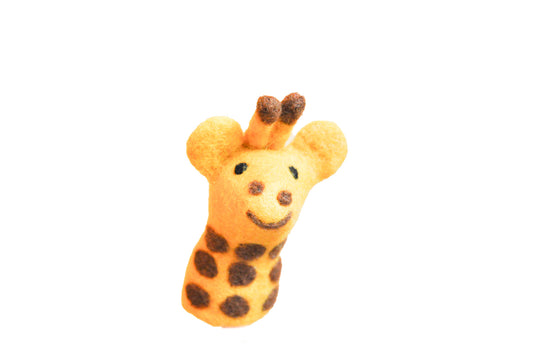 Giraffe Felt Wool Finger Puppet