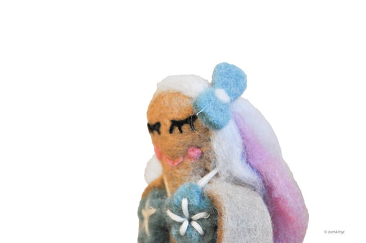 Mermaid Felt Wool Finger Puppet