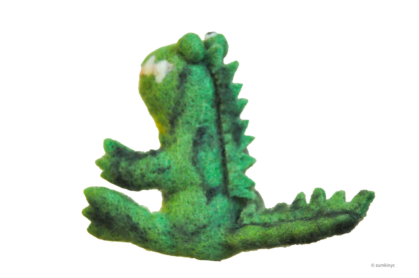 Sitting Crocodile Felt Wool Finger Puppet