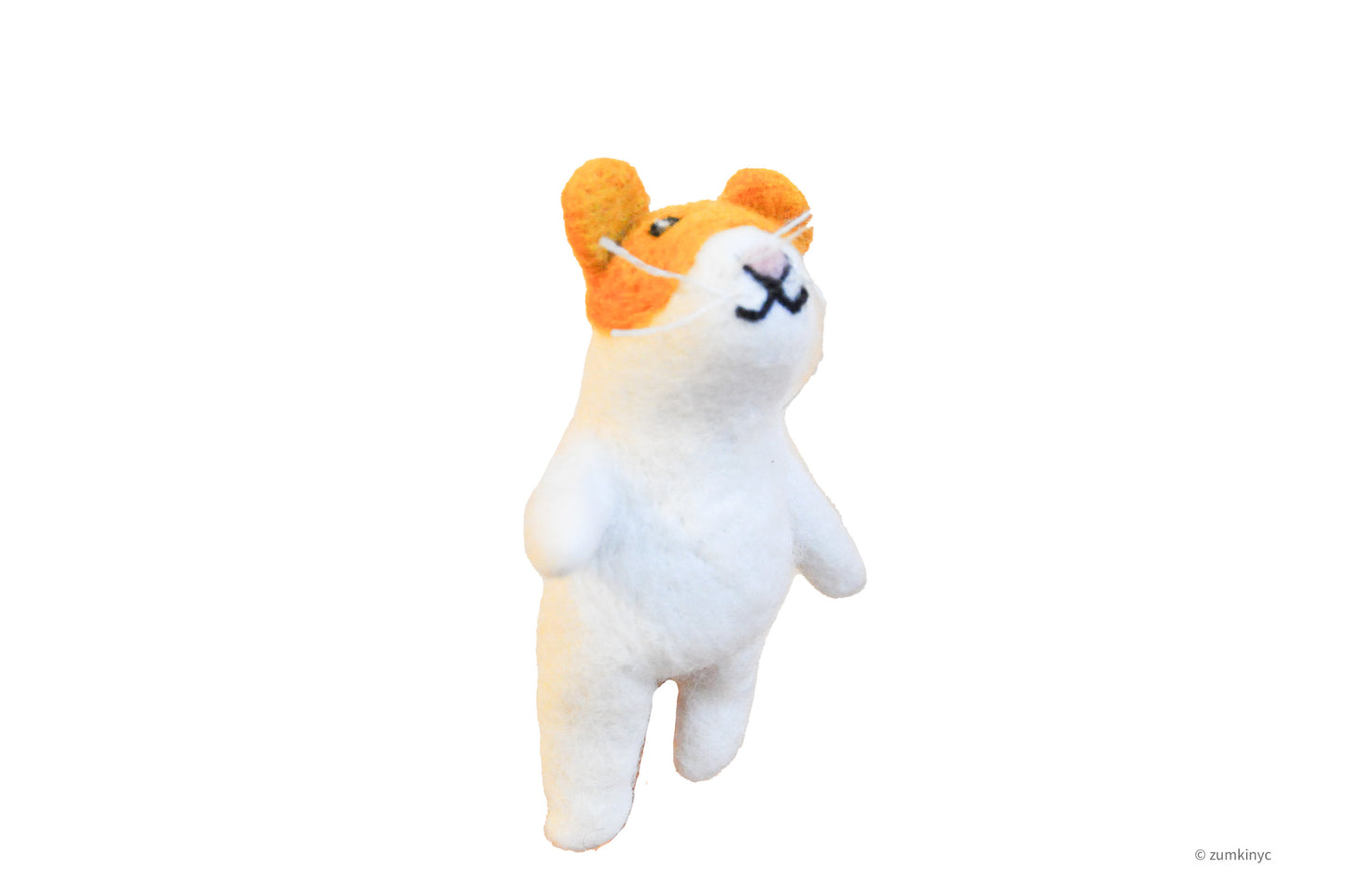 Orange Cat Felt Wool Finger Puppet