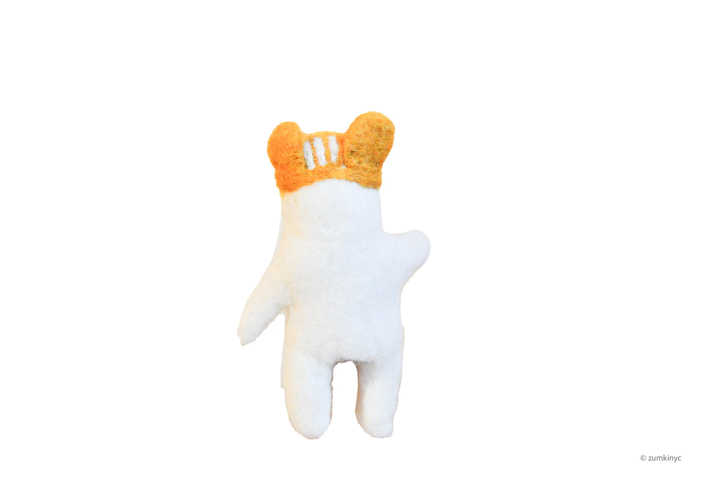 Orange Cat Felt Wool Finger Puppet