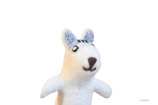 Grey Cat Felt Finger Puppet