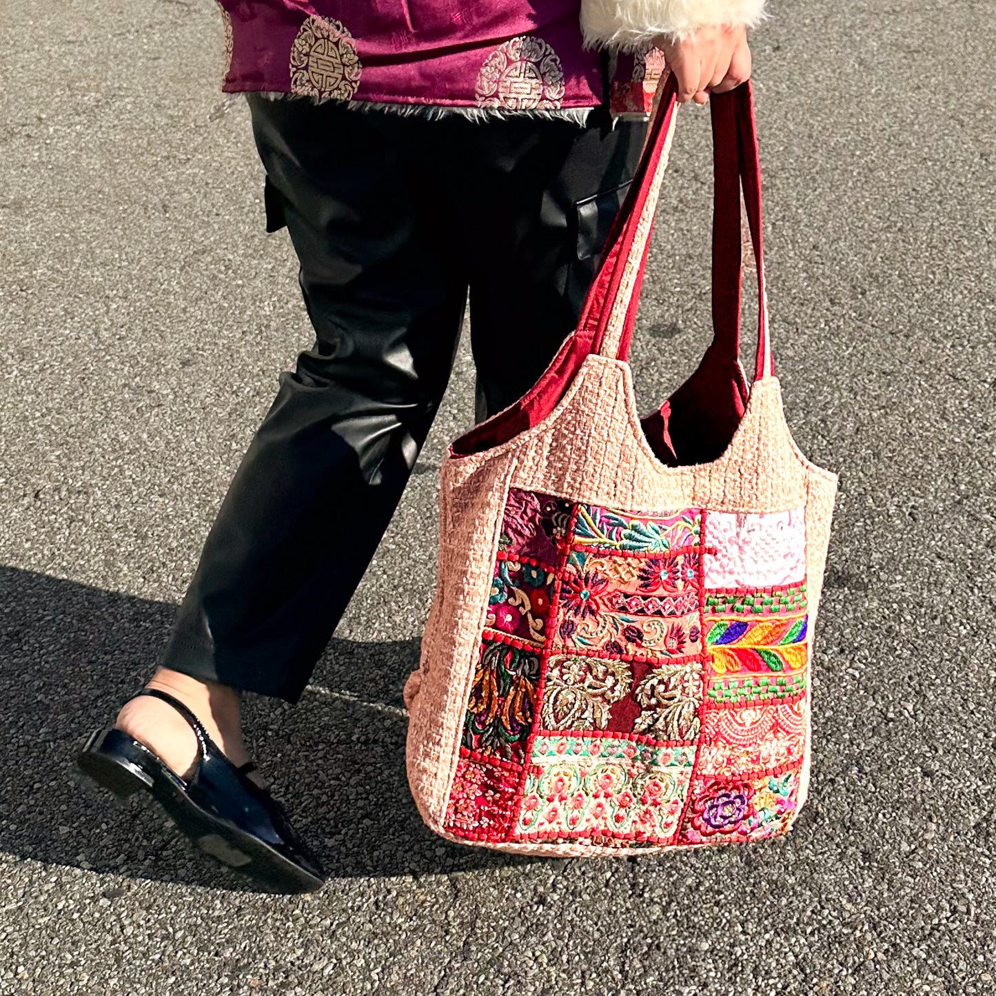 Embellished Hobo Bohemian One of a Kind Patchwork Tote Bag