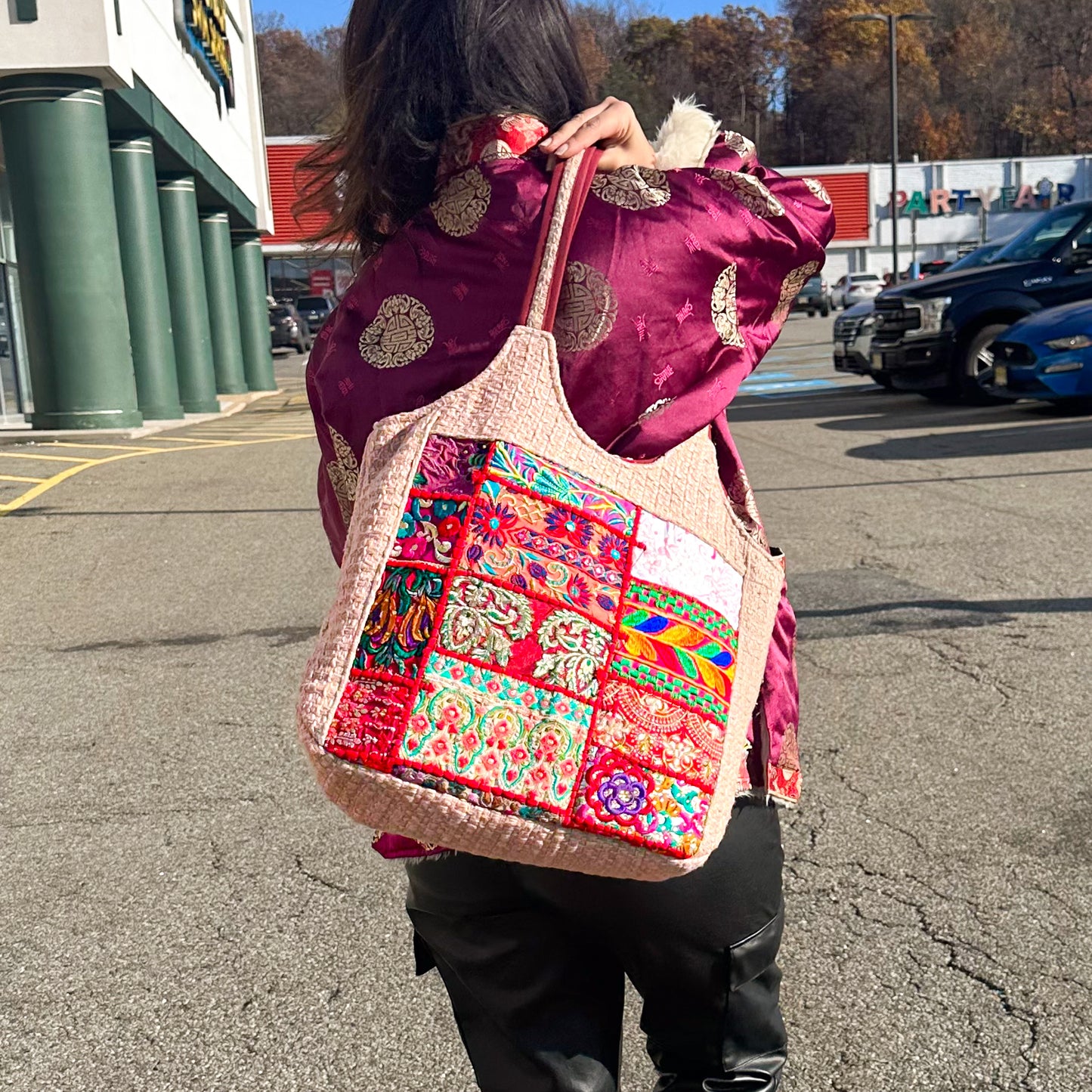 Embellished Hobo Bohemian One of a Kind Patchwork Tote Bag