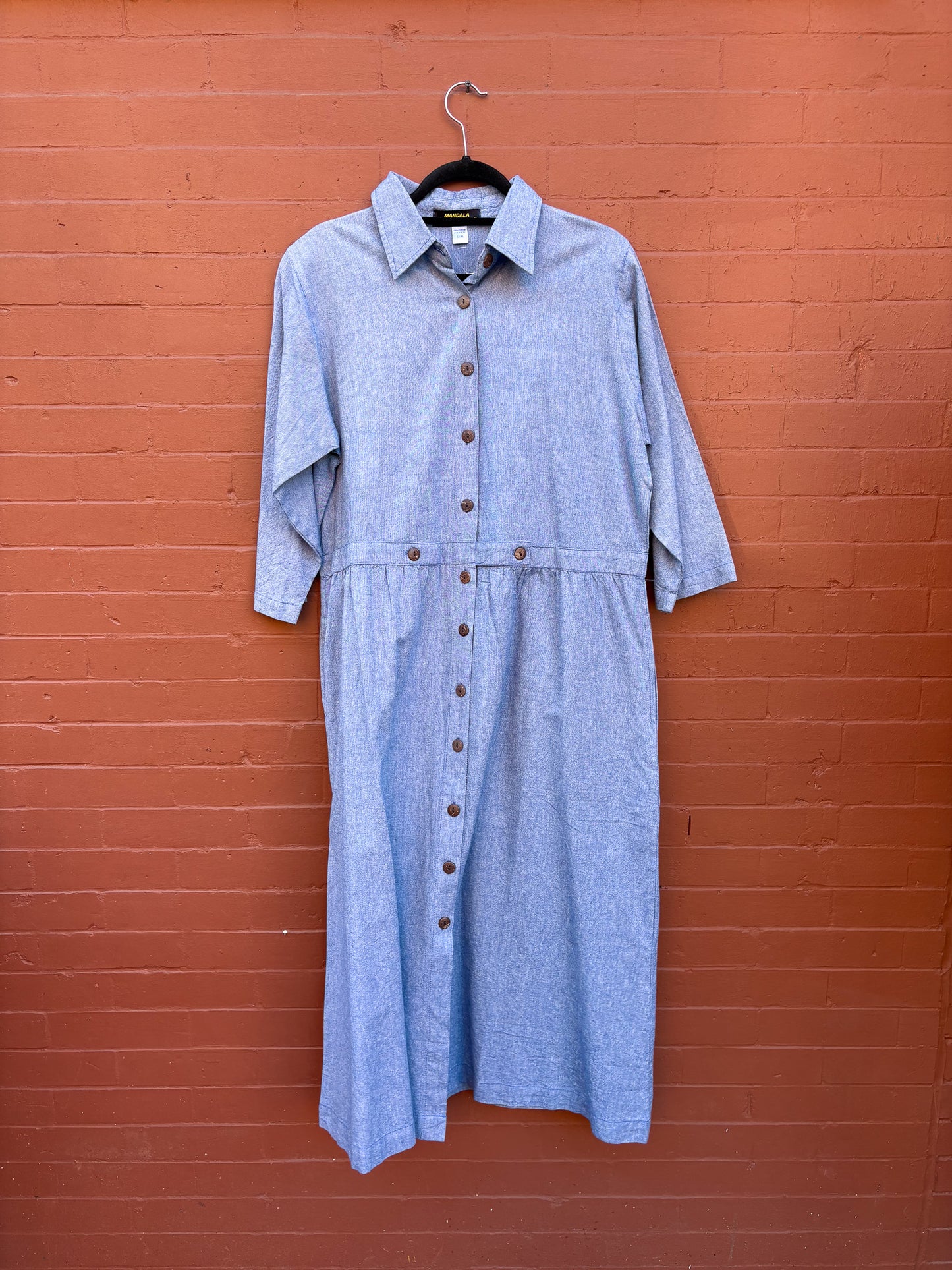 Handcrafted Cotton Button-Down Dress – Sustainable Shirt Dress & Light Jacket