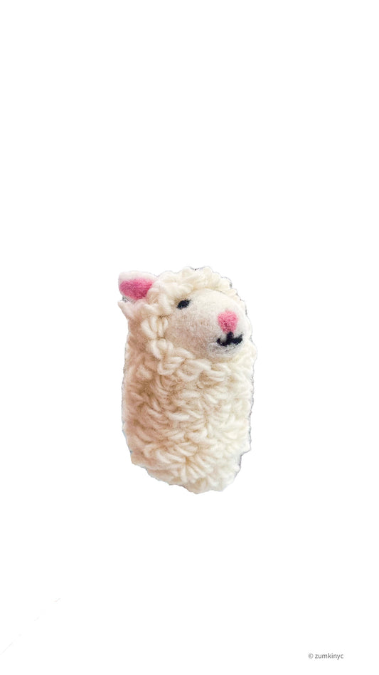 1/2 Body Sheep Felt Wool Finger Puppet