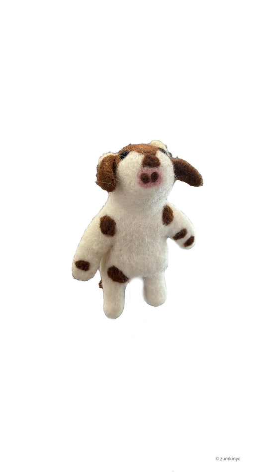 Brown Cow Felt Finger Puppet