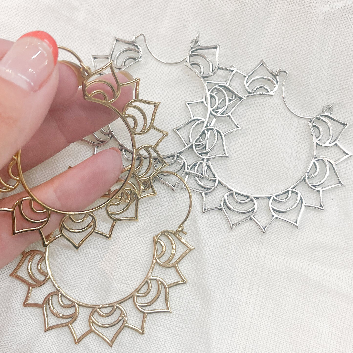 Aashiya Lotus Hoop Earring