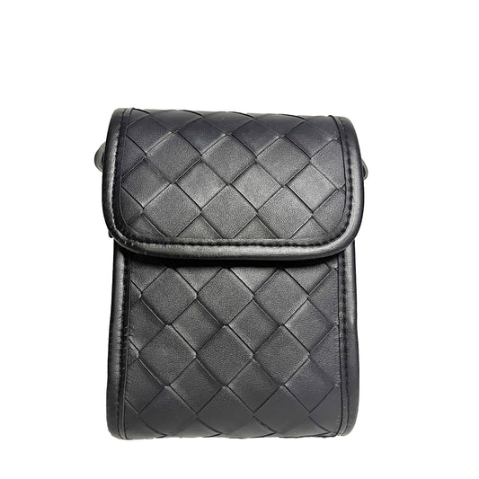 Basketweave Vegan Leather Peacock Crossbody - Wholesale