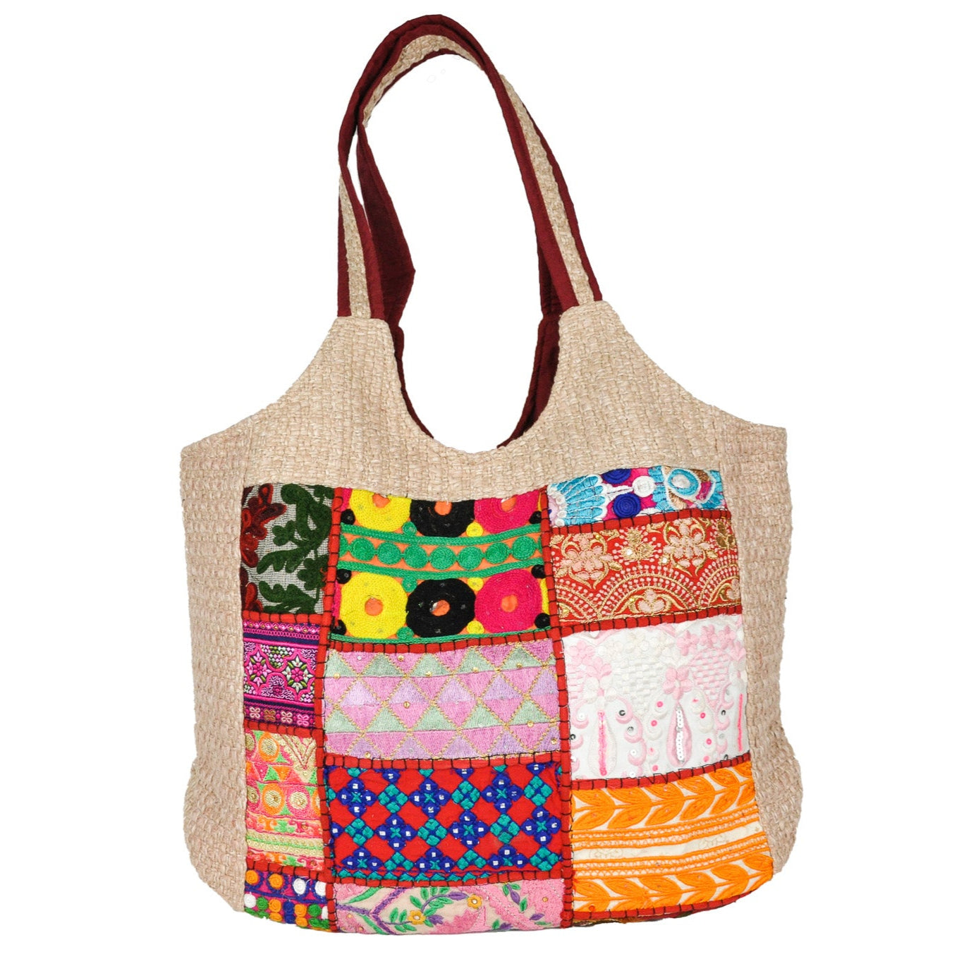 Embellished Hobo Bohemian One of a Kind Patchwork Tote Bag