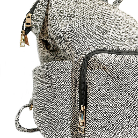 Azalea Herringbone Cotton Backpack - Wholesale