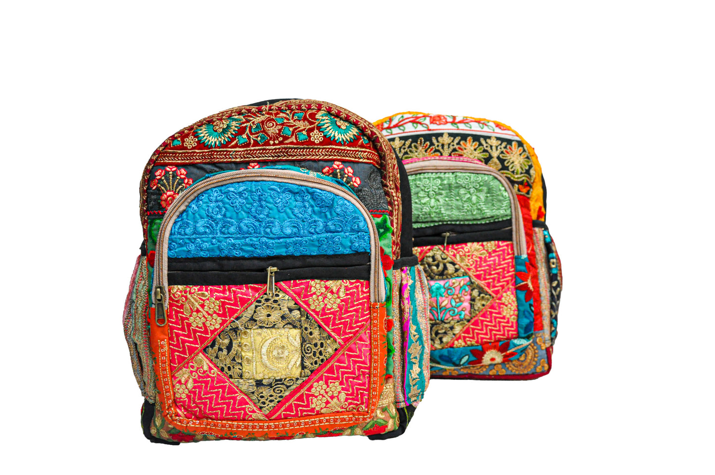 Camelia One of a kind Embellished Sari Backpack