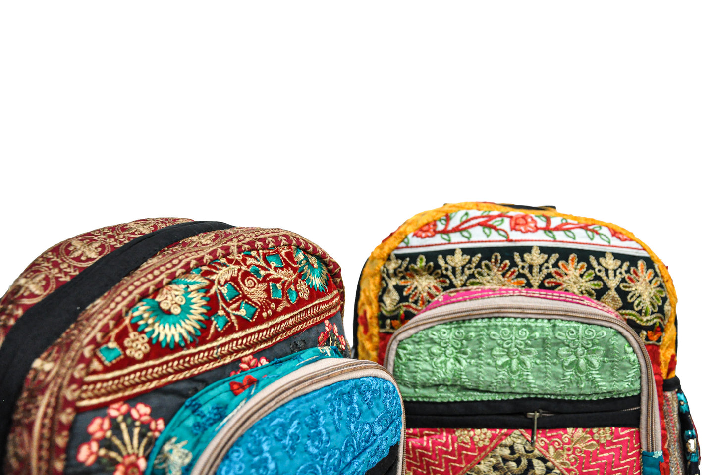 Camelia One of a kind Embellished Sari Backpack