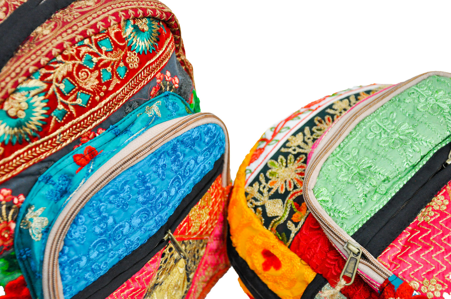 Camelia One of a kind Embellished Sari Backpack