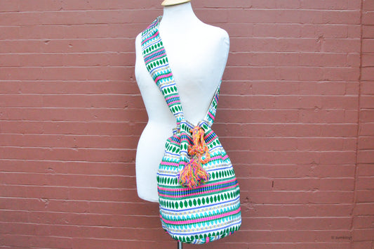 Cotton Batik Boho Crossbody Bag