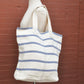 Soft Jute Kilim Bag With Capri Stripes in Blue