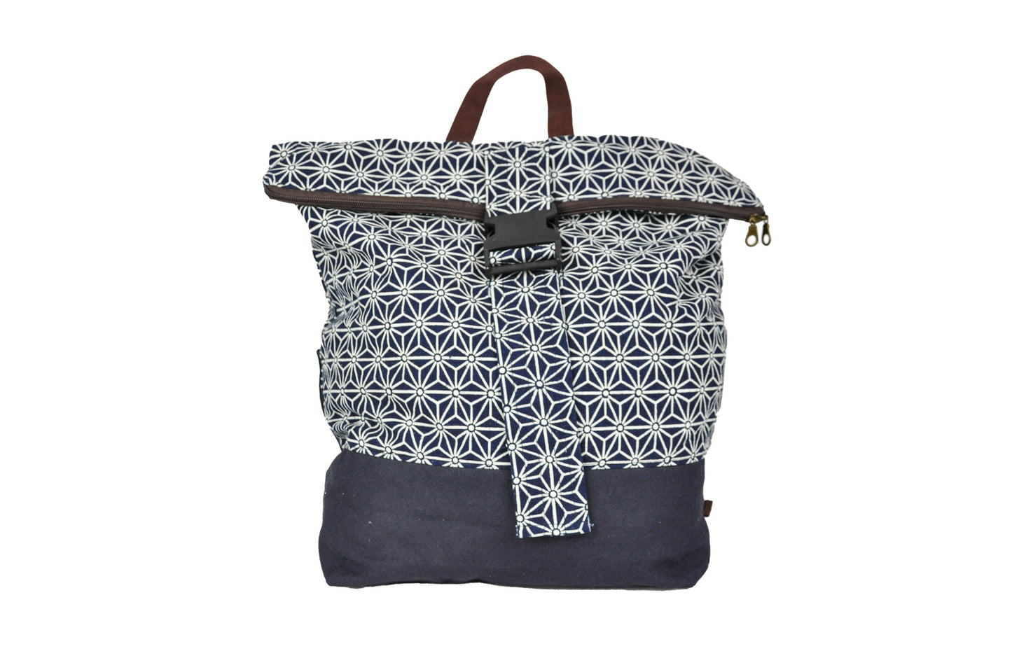 Collapsible Cotton Indigo Print Thai Backpack