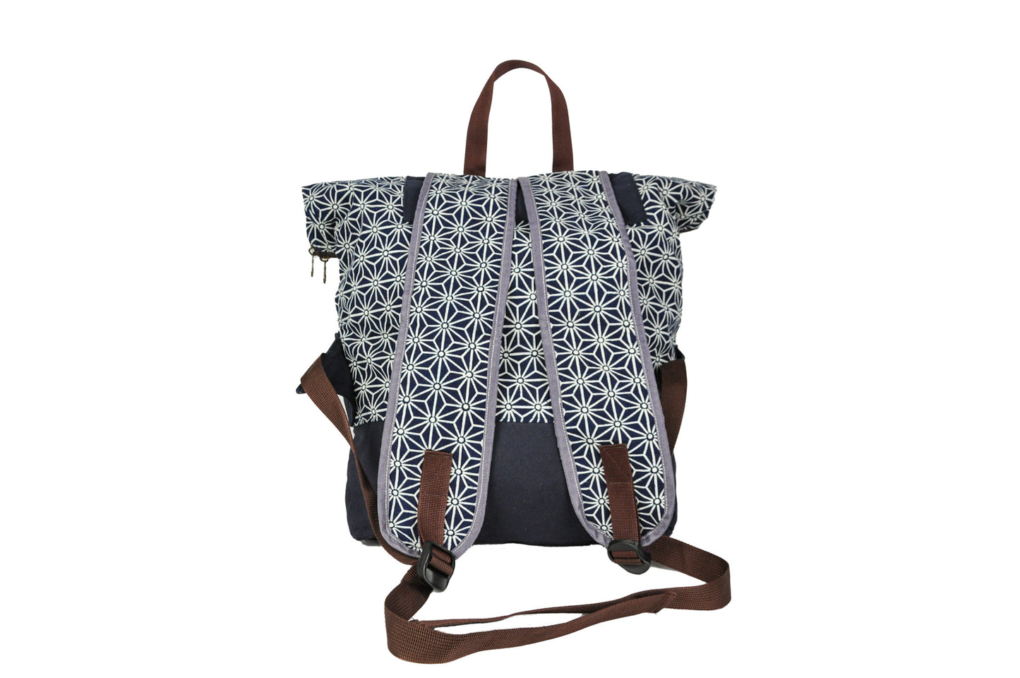 Collapsible Cotton Indigo Print Thai Backpack