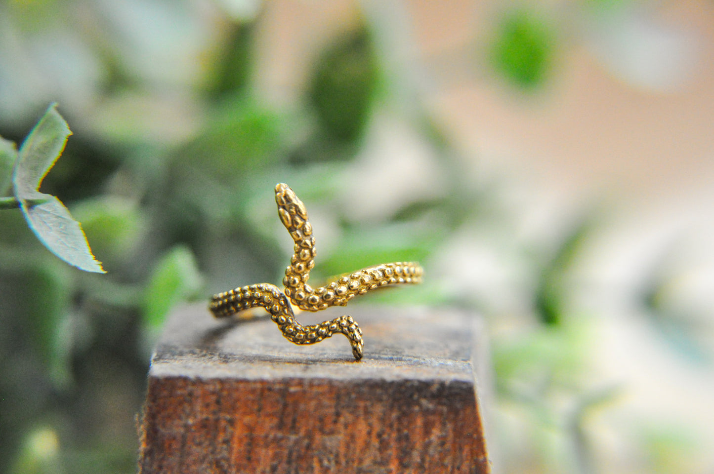 Luna Snake Adjustable Ring