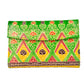 Barfi Embossed Leather Wallet – Vibrant Floral & Geometric Pattern