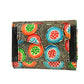 Dot Embossed Circle Trifold Small Leather Wallet