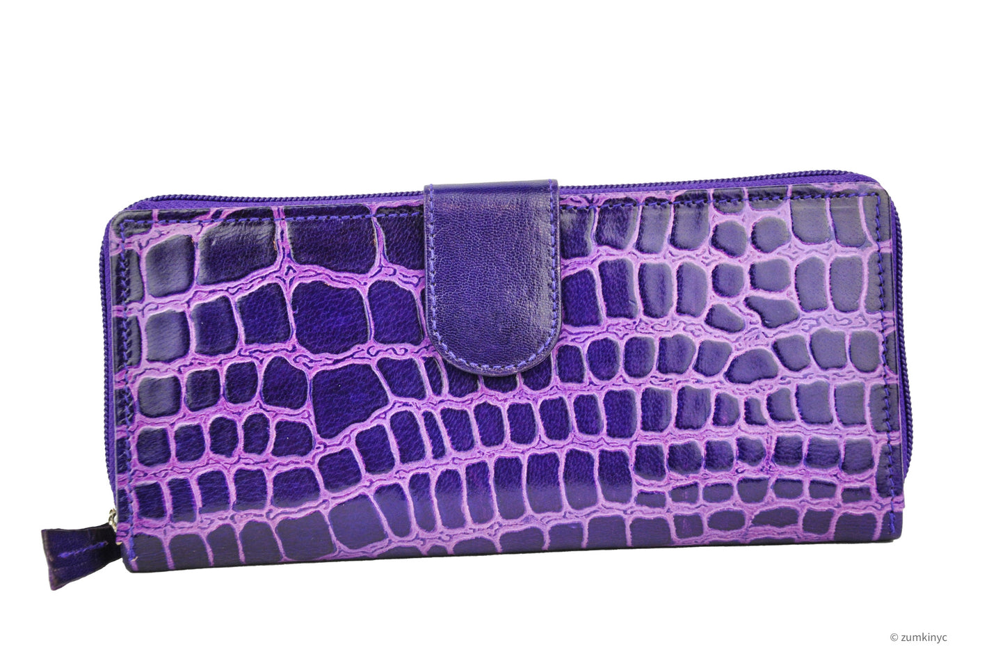 Croc-Embossed Leather Wallet