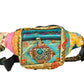 Colorful waist bag with intricate patterns on a white background