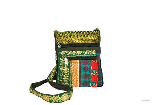 Sage Embroidered Crossbody Bag