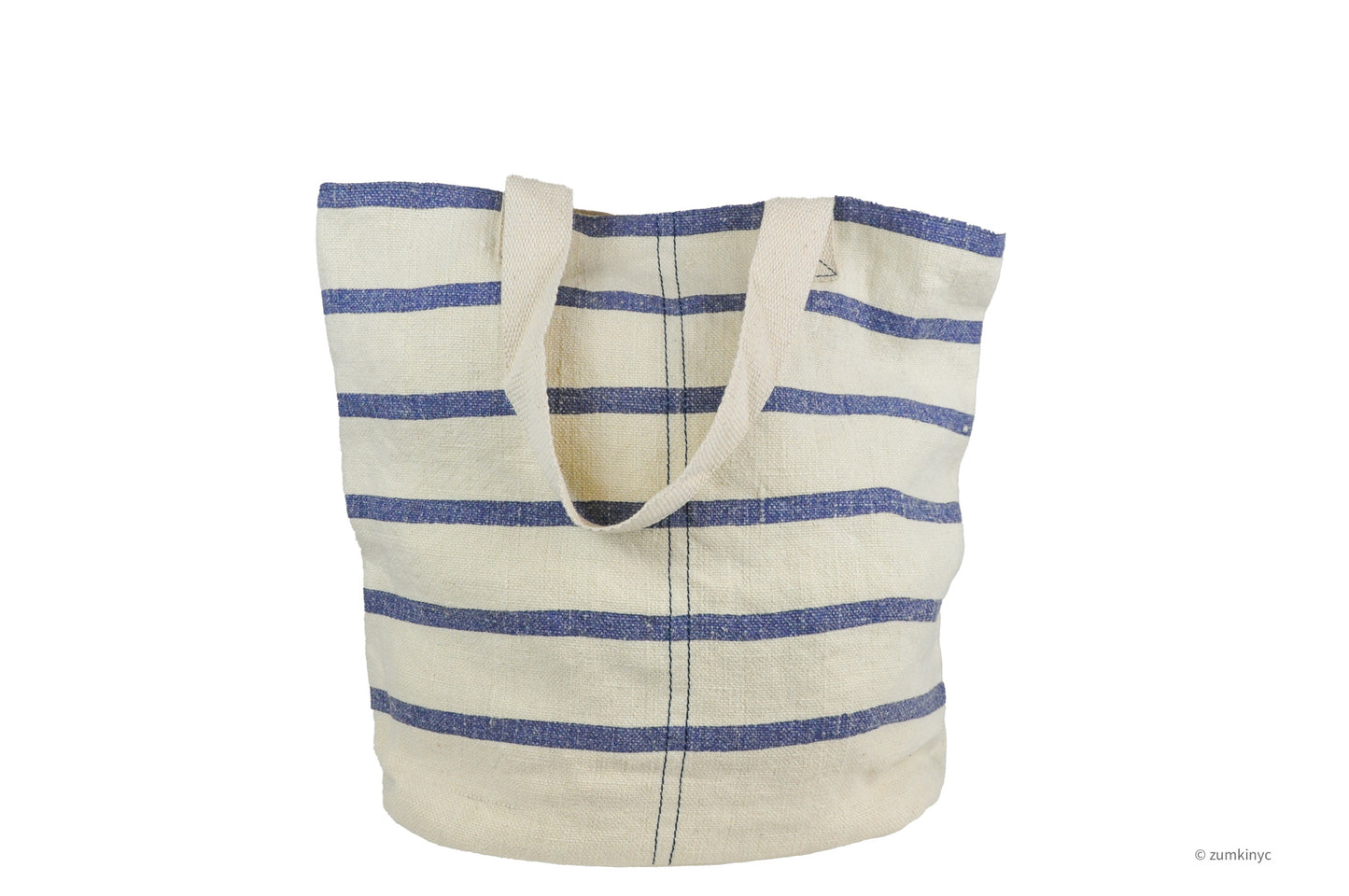 Soft Jute Kilim Bag With Capri Stripes in Blue